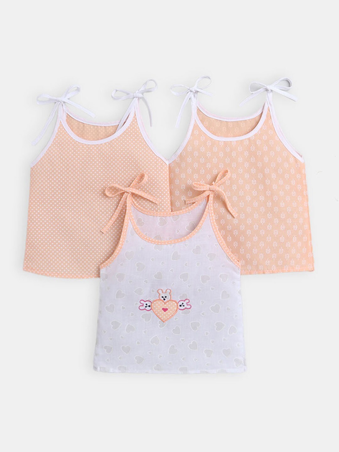 

Hopscotch Kids Pack Of 3 White & Peach-Coloured T-shirt