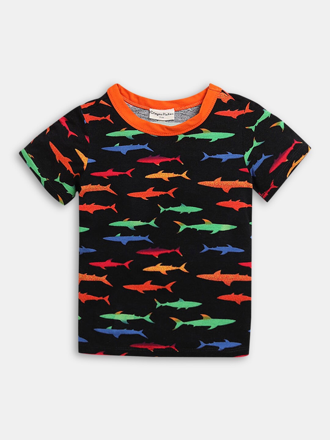 

Hopscotch Boys Black Printed T-shirt