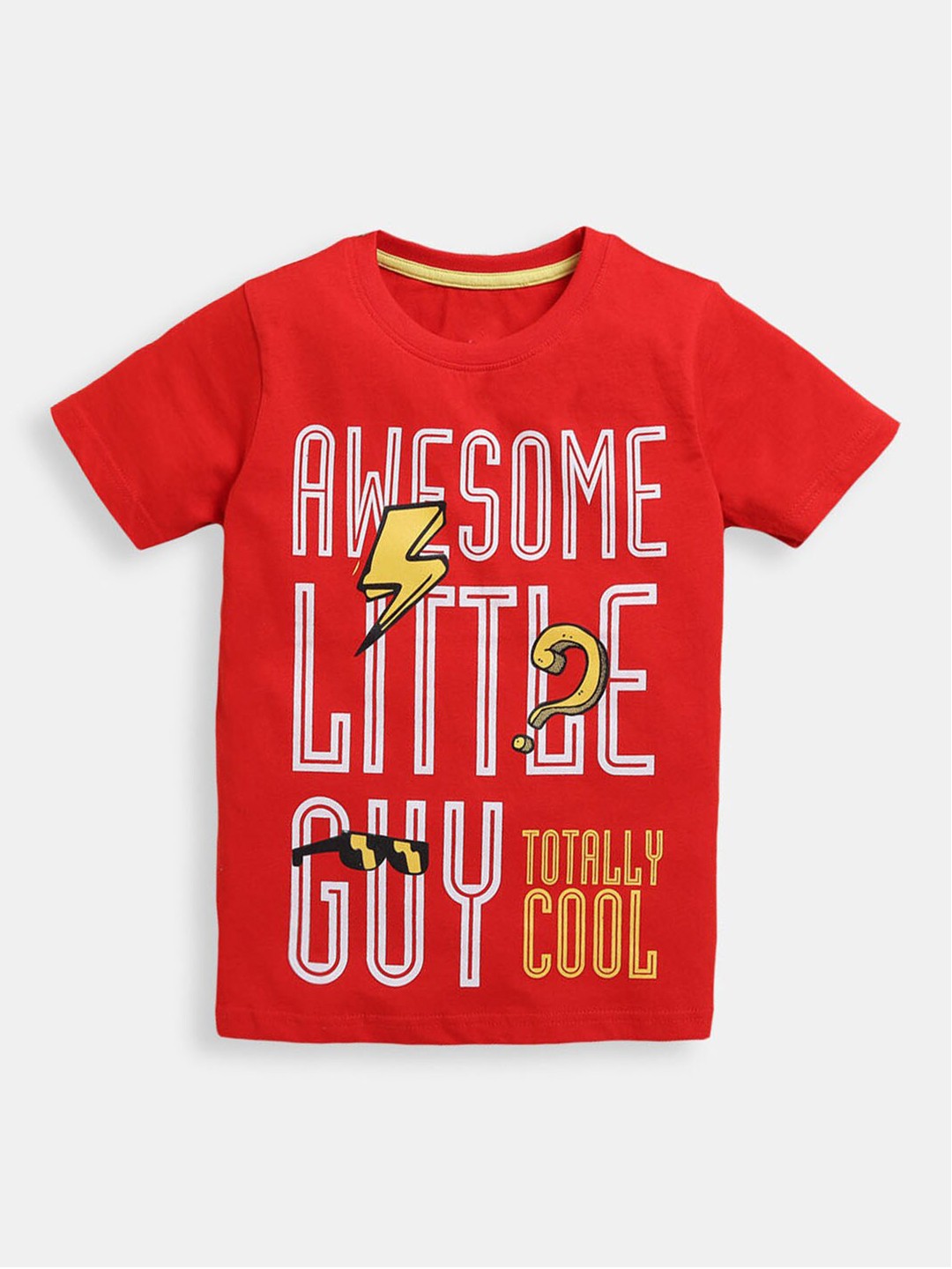 

Hopscotch Boys Red Typography Printed T-shirt