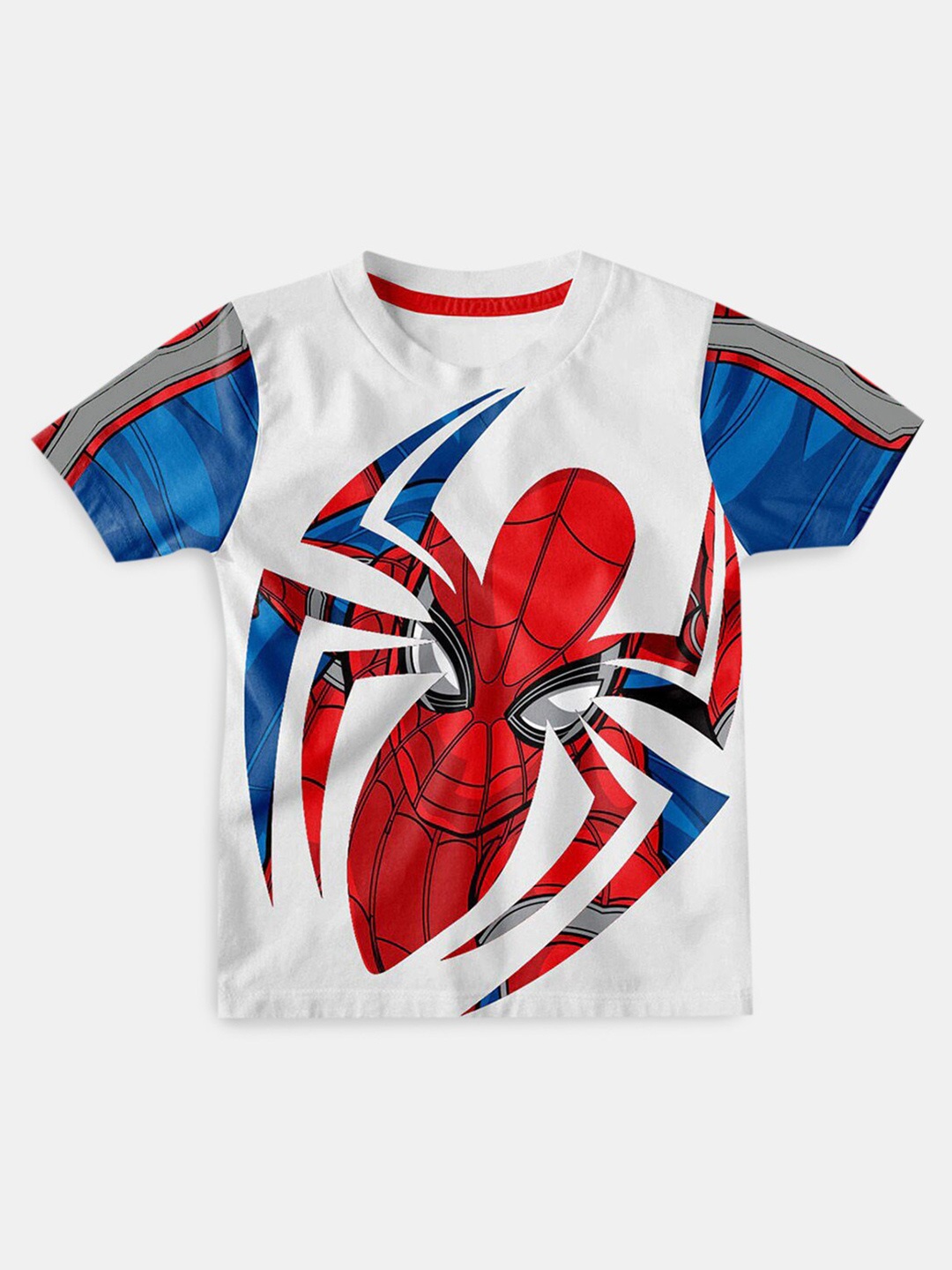 

Hopscotch Boys White & Red Spider-Man Printed Pure Cotton T-shirt