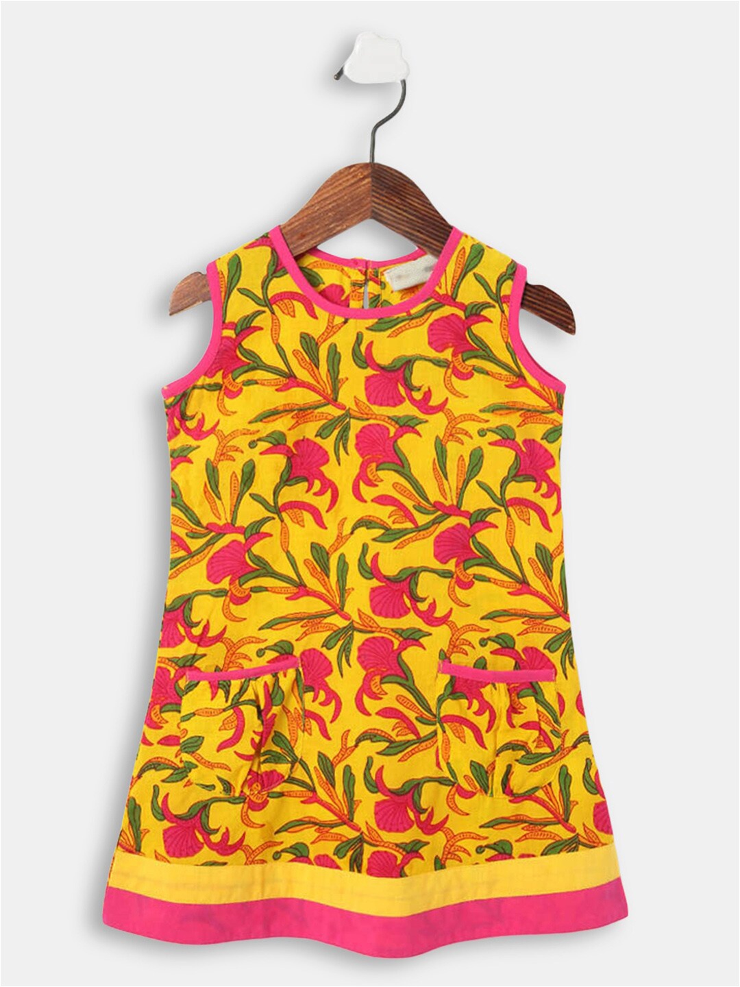 

Hopscotch Yellow Floral A-Line Dress