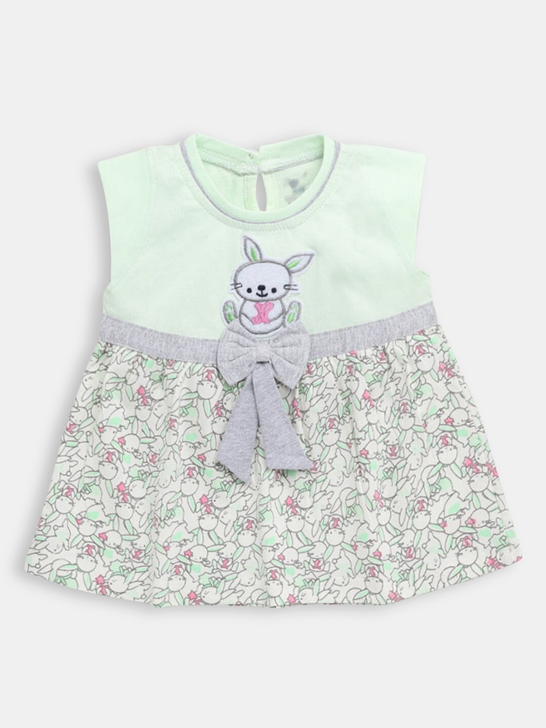 

Hopscotch Green Floral A-Line Dress
