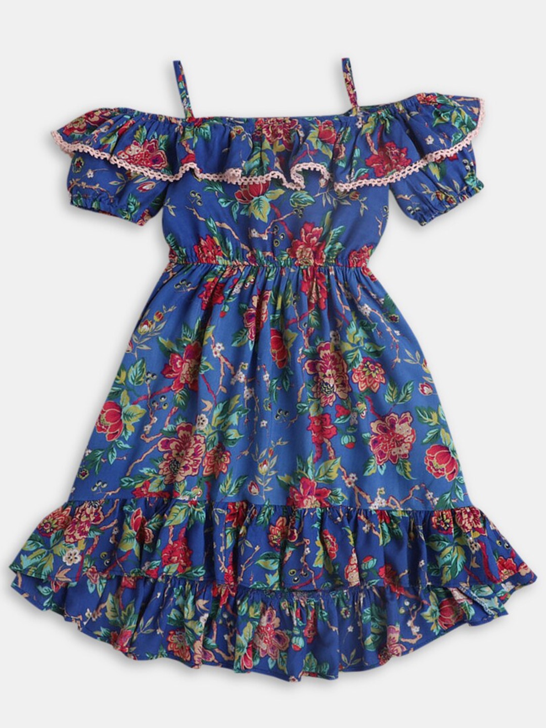 

Hopscotch Girls Navy Blue & Red Floral Dress