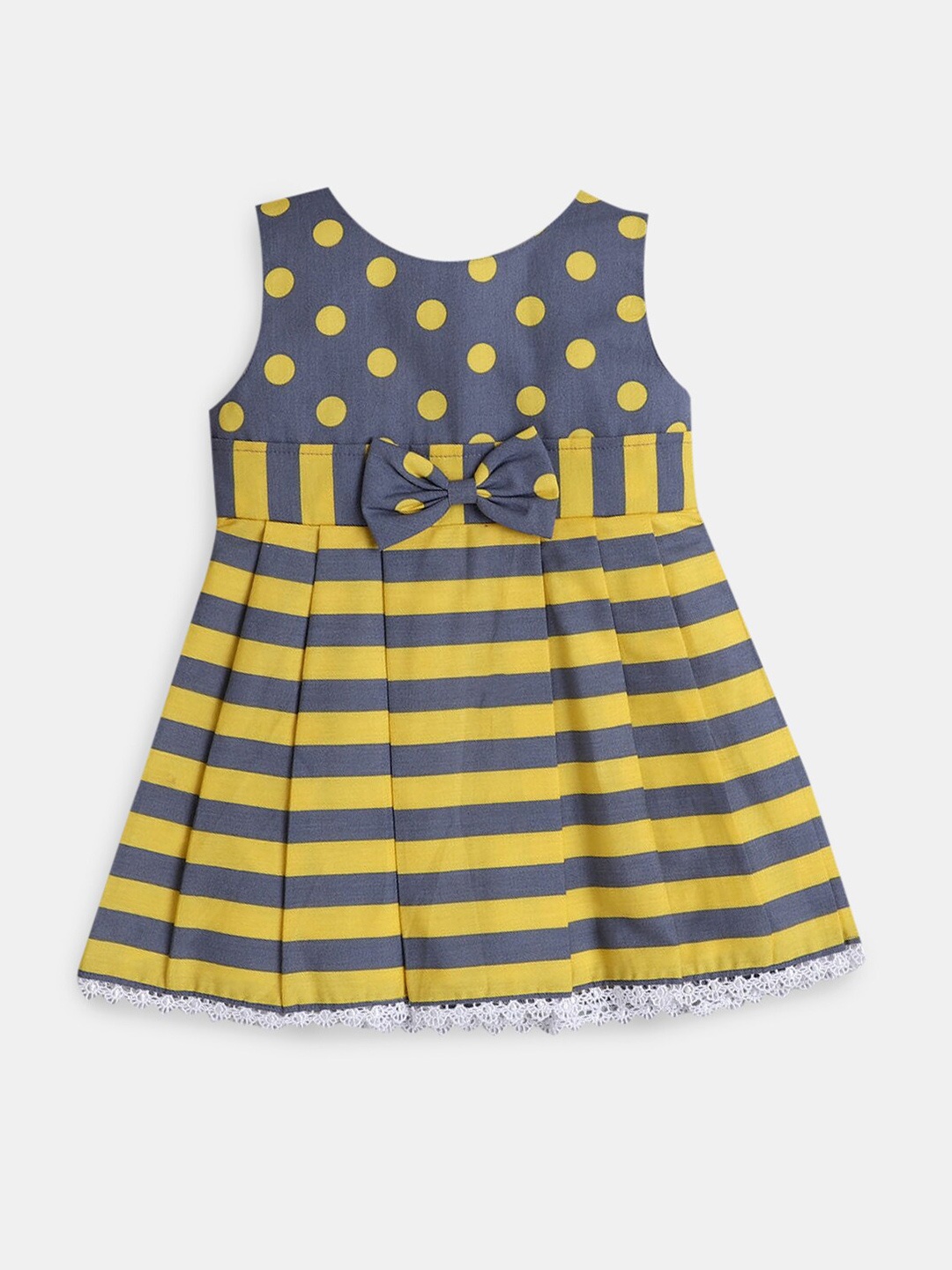 

Hopscotch Gold-Toned Striped A-Line Dress