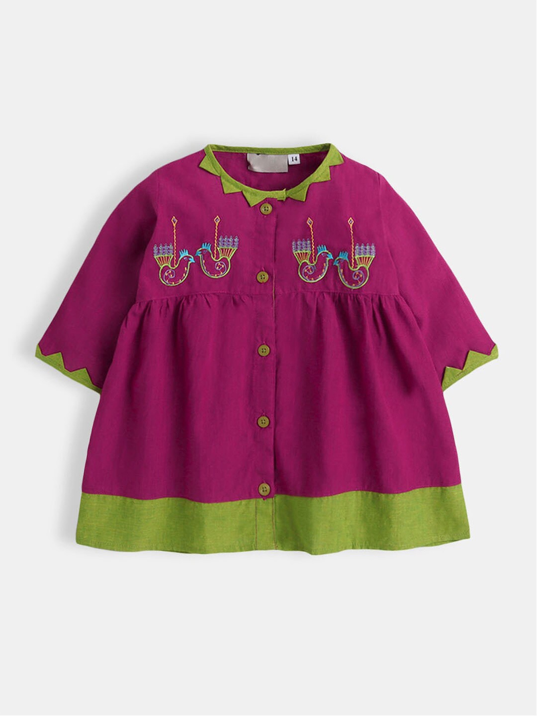 

Hopscotch Girls Purple Peplum Cotton Dress