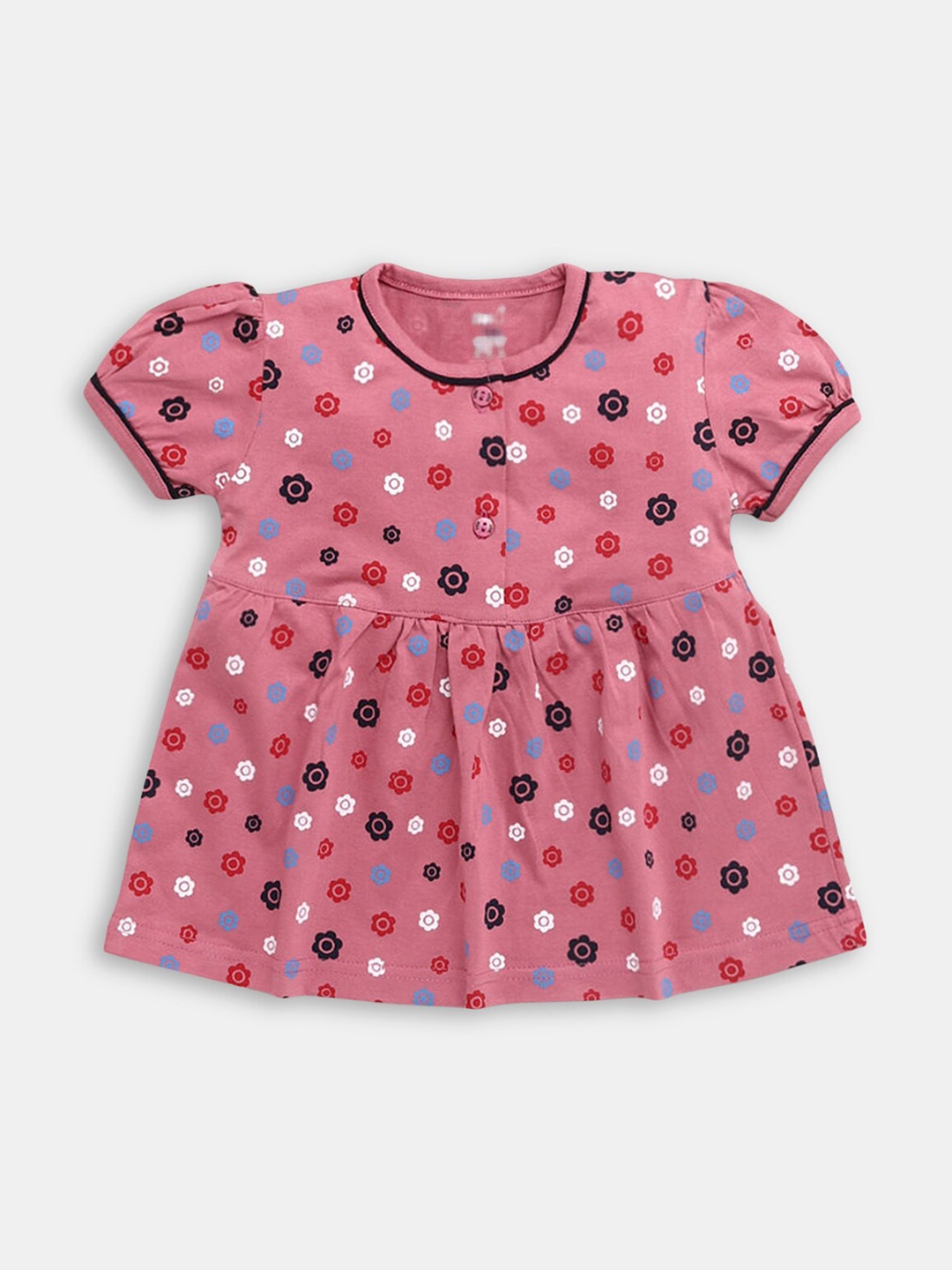 

Hopscotch Girls Peach-Coloured Pure Cotton Dress