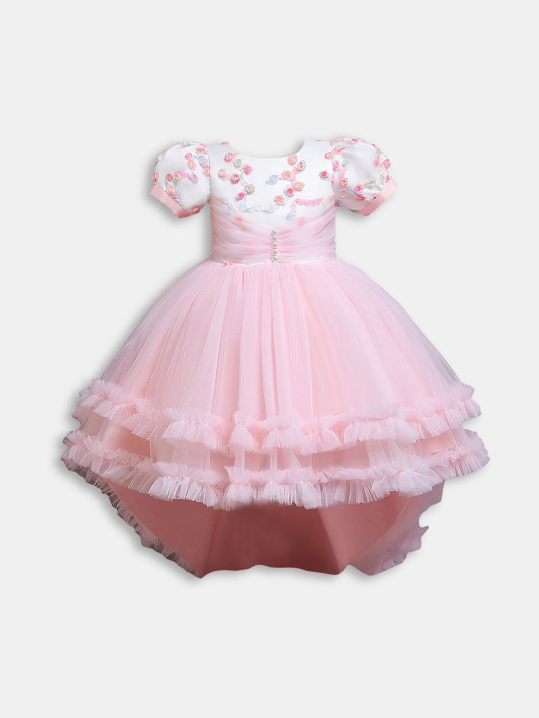 

Hopscotch Girls Pink Ruffle Embellished Party Dress
