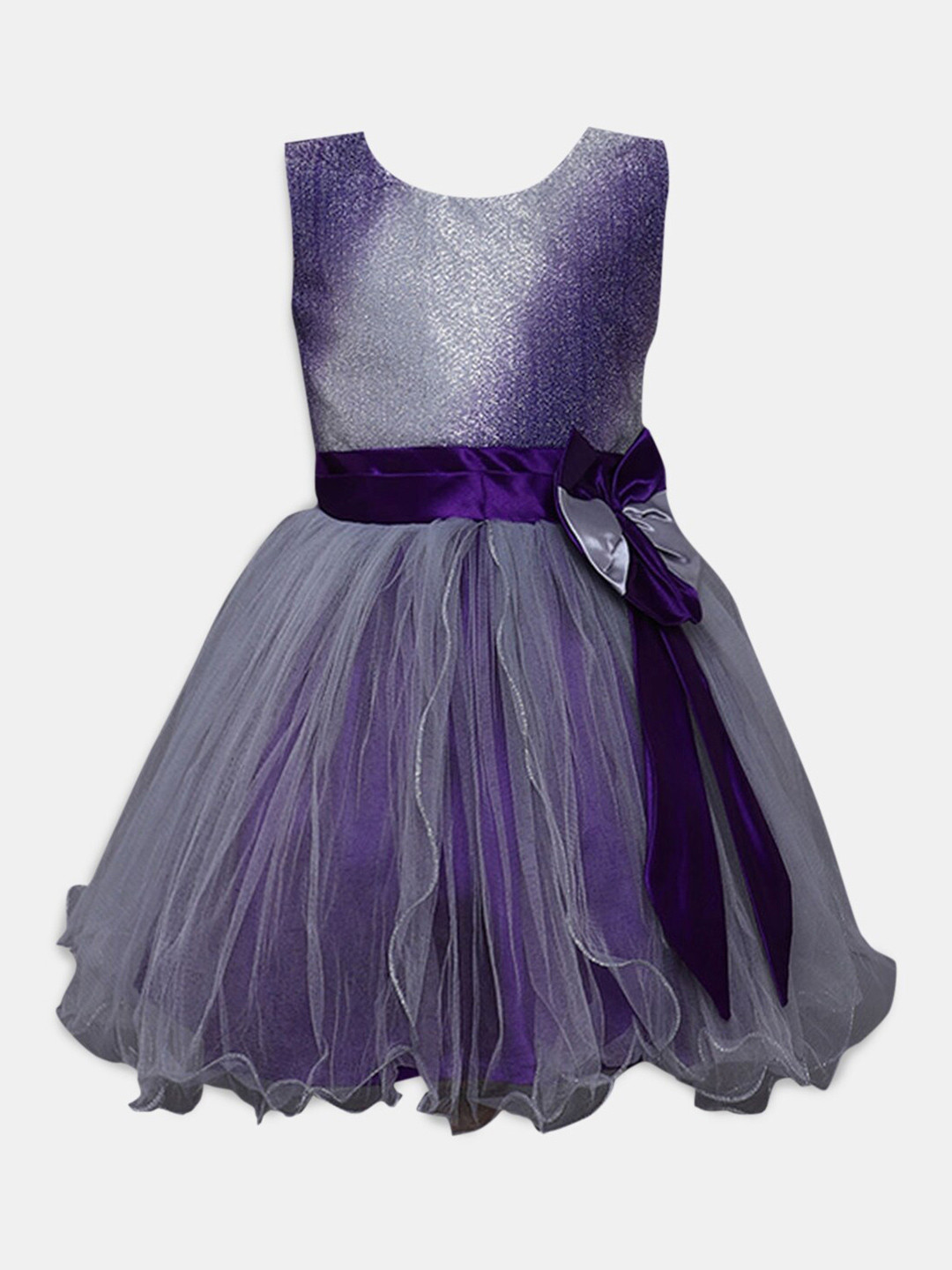 

Hopscotch Girls Purple Bow Applique Sleeveless Party Dress