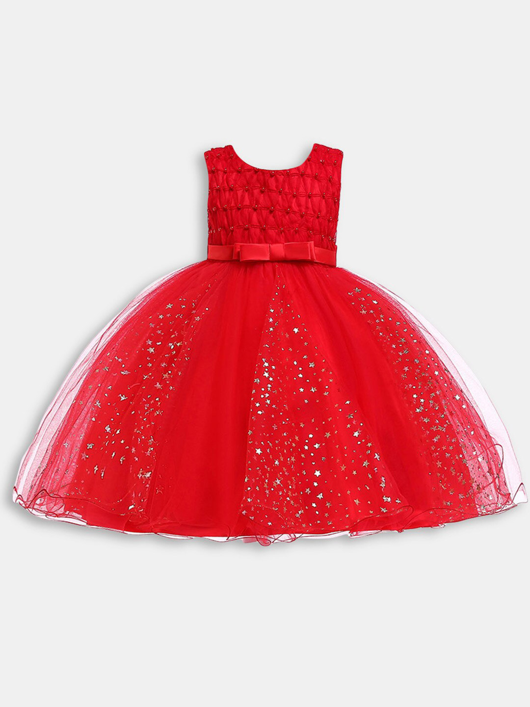 

Hopscotch Red Embellished Dress