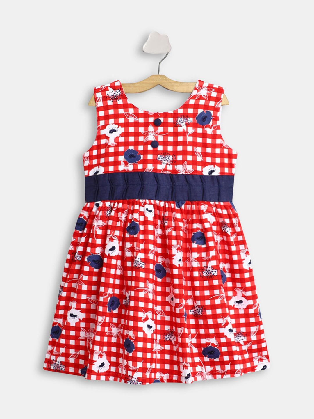 

Hopscotch Girls Red & Blue Floral Dress