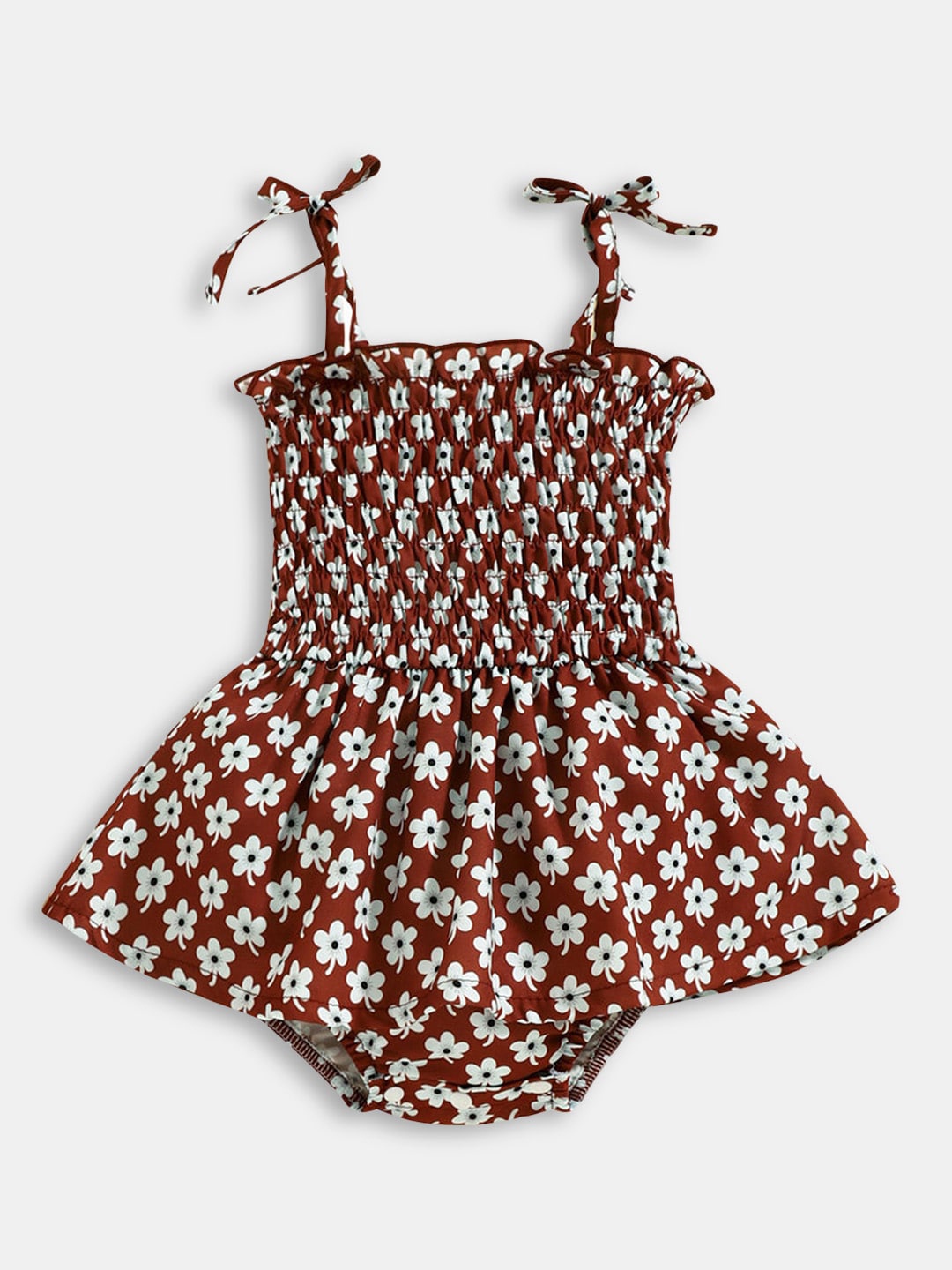 

Hopscotch Girls Maroon & White Floral Printed Clothing Set