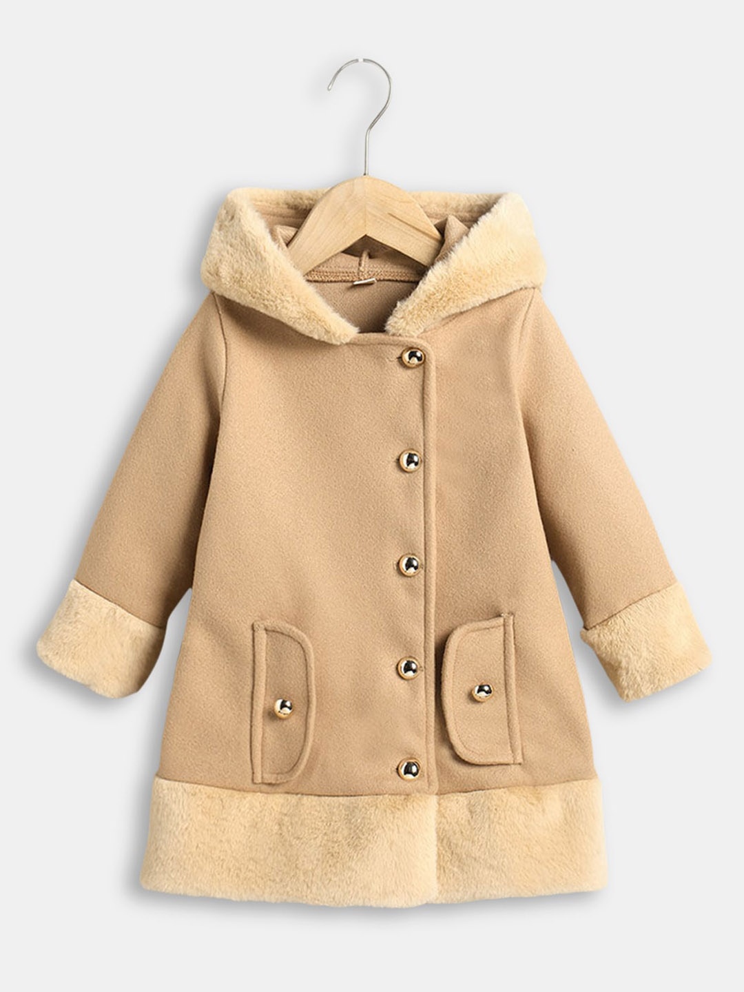 

Hopscotch Girls Brown Solid Pea Coats