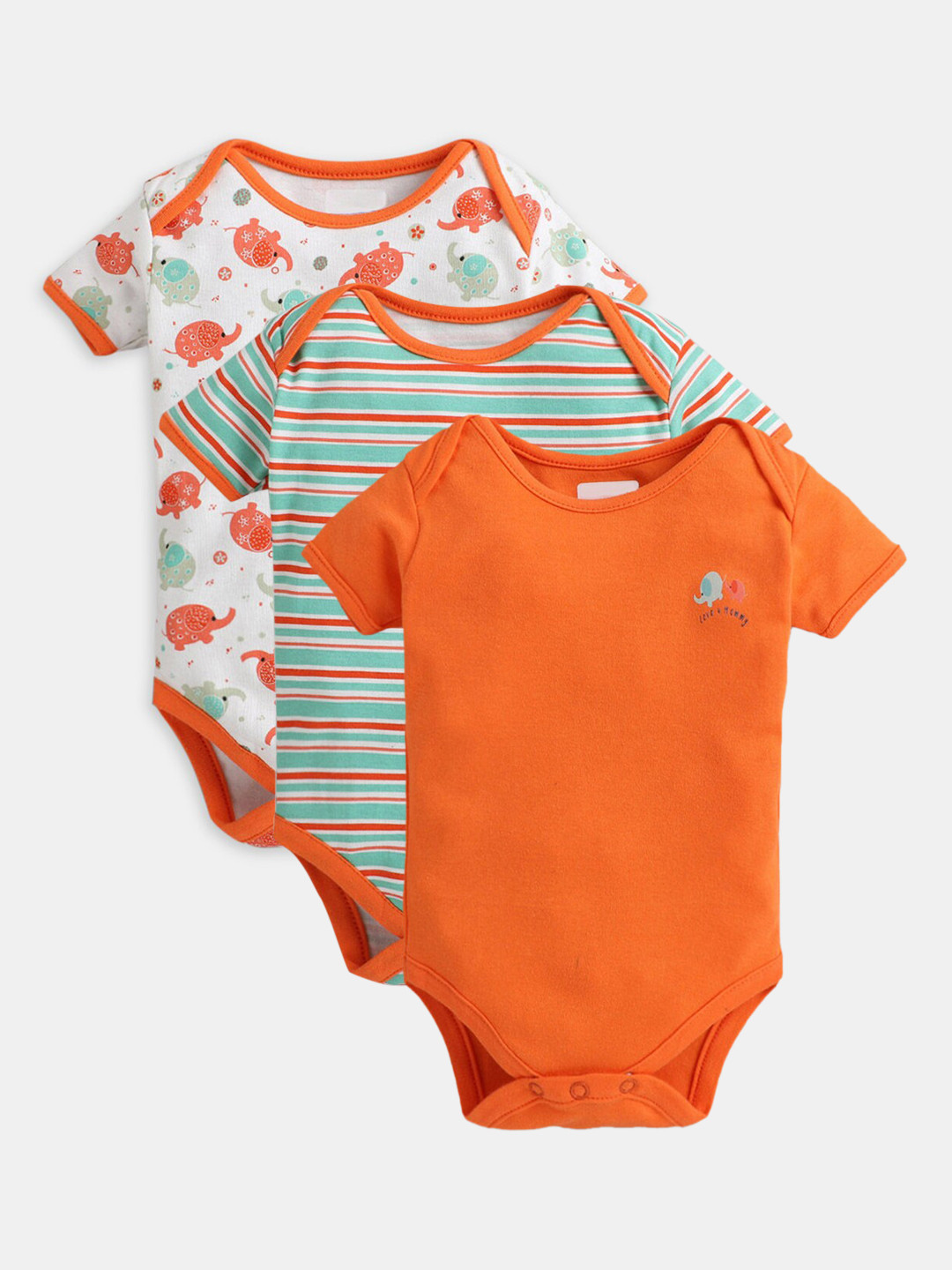 

Hopscotch Boys Pack of 3 Cotton Bodysuit, Orange