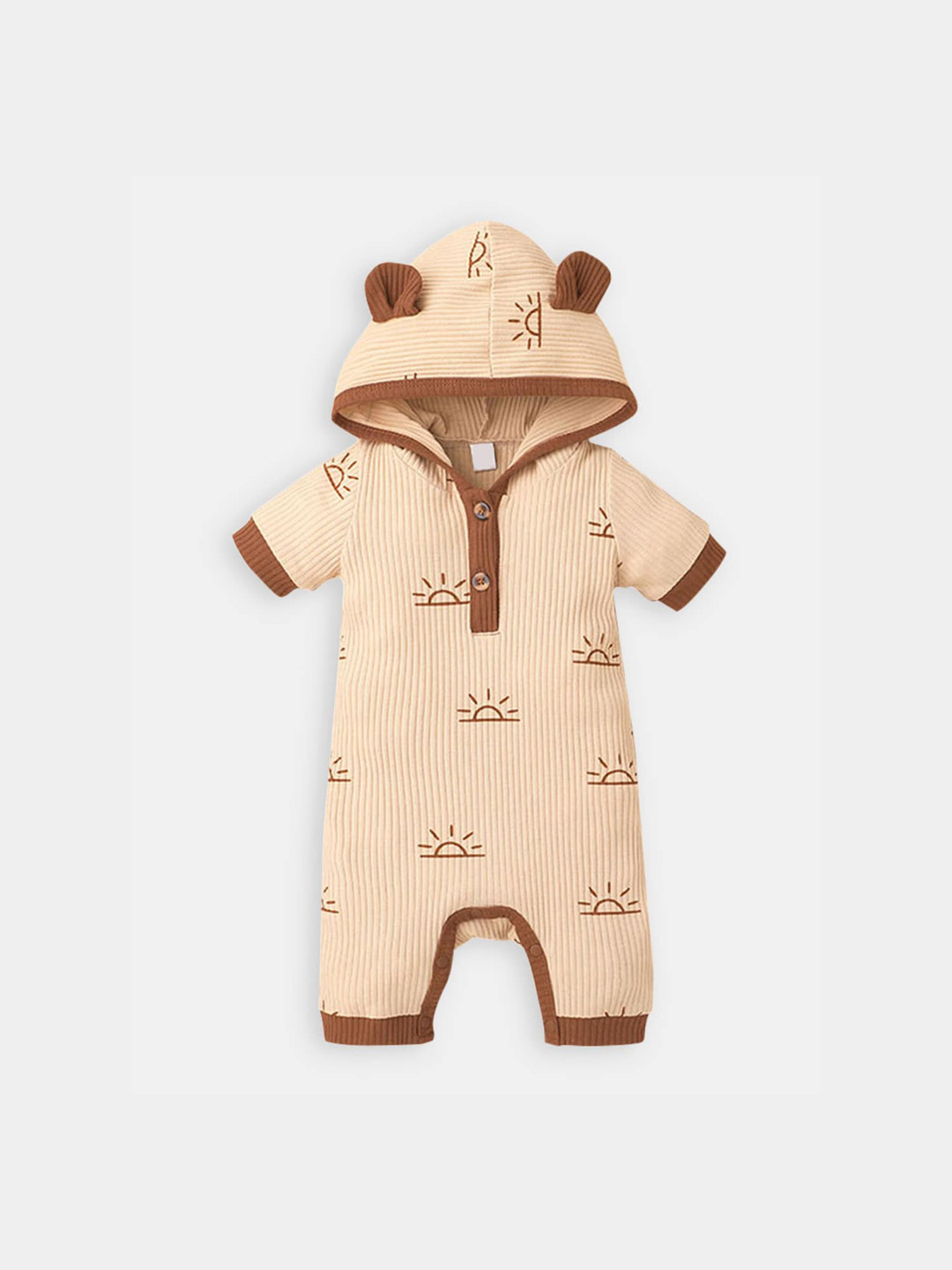 

Hopscotch Boys Cream Printed Romper