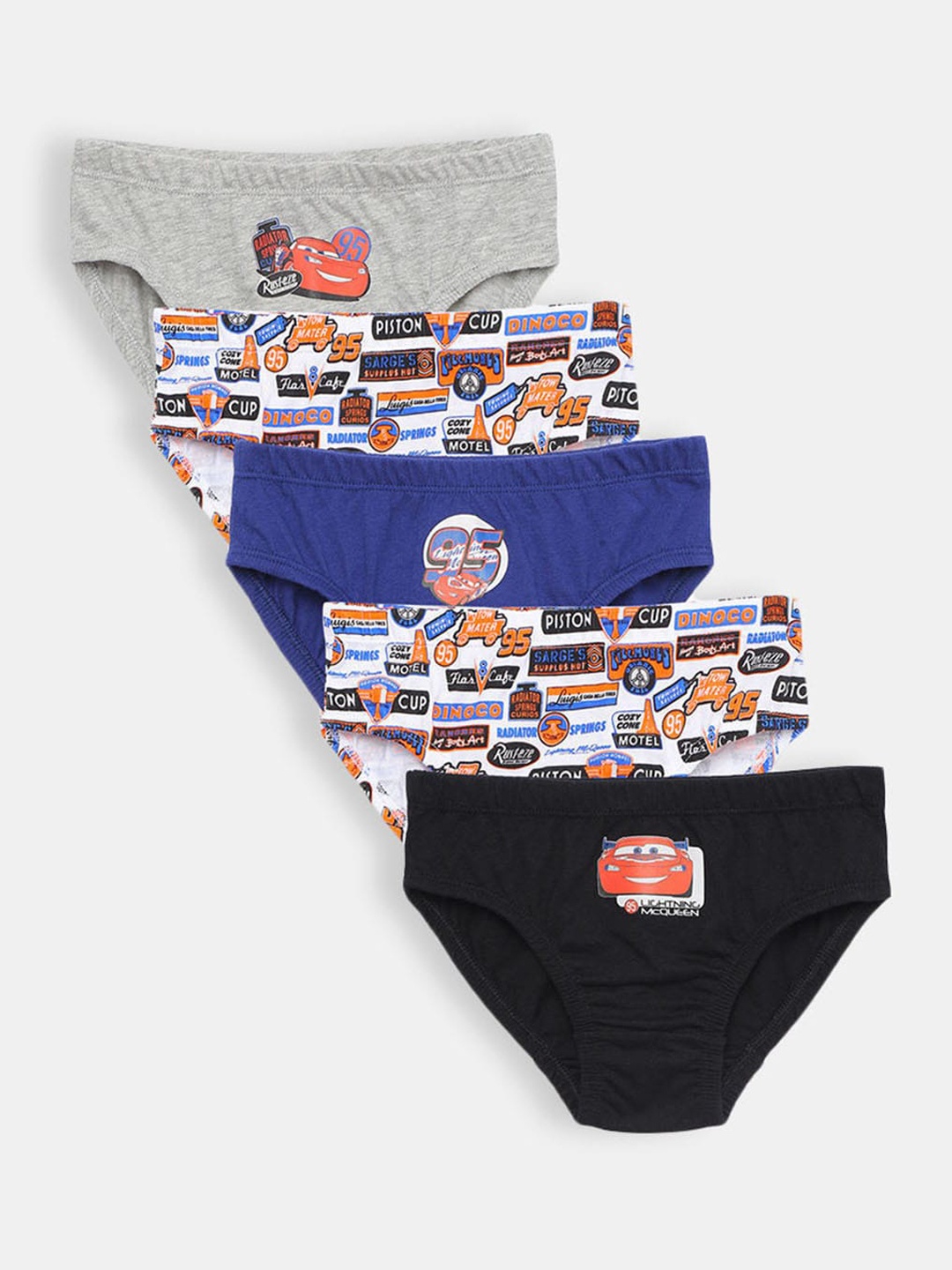 

Hopscotch Pack Of 5 Printed Boys Cotton Basic Briefs, Black