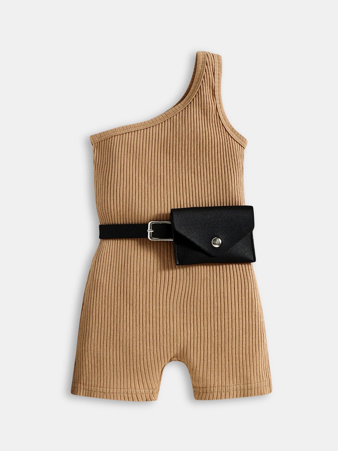 

Hopscotch Girls Brown Solid Rompers