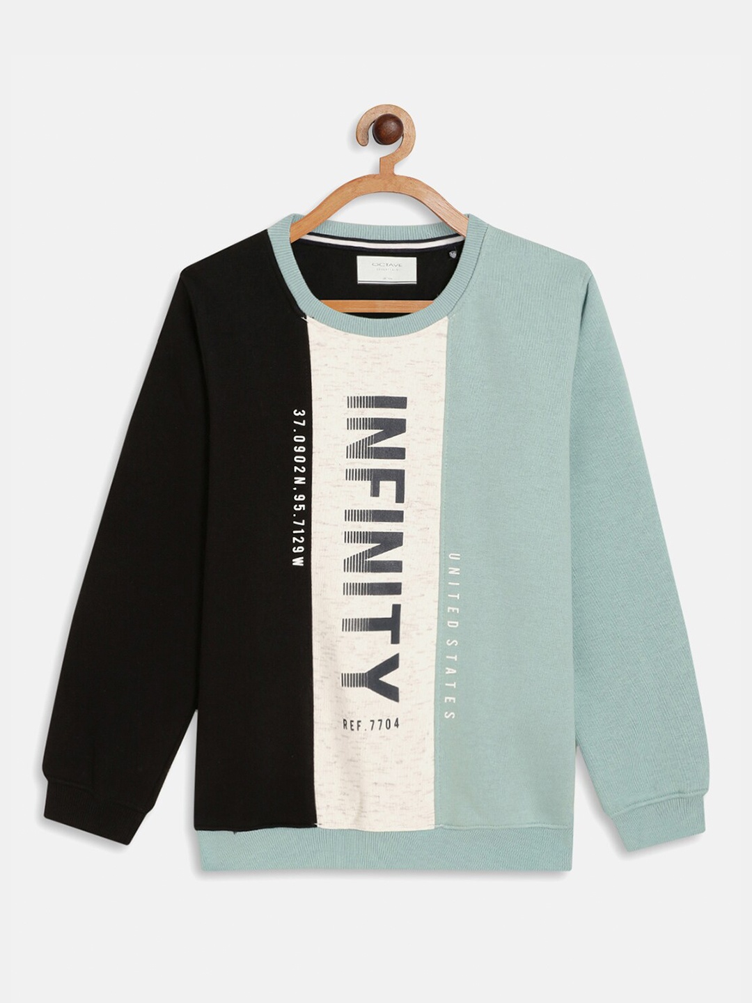 

Octave Boys Blue Printed Typography Pullover Sweatshirt