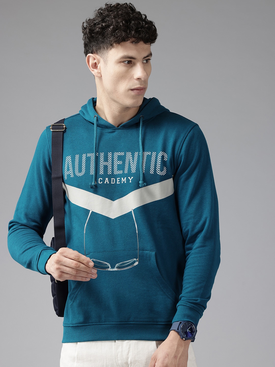 

Van Heusen Sport Printed Hooded Sweatshirt, Blue