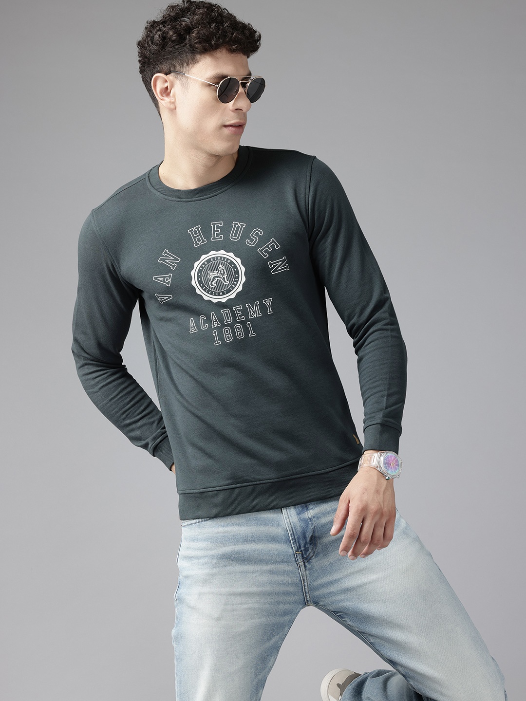 

Van Heusen Sport Typography Printed Sweatshirt, Charcoal