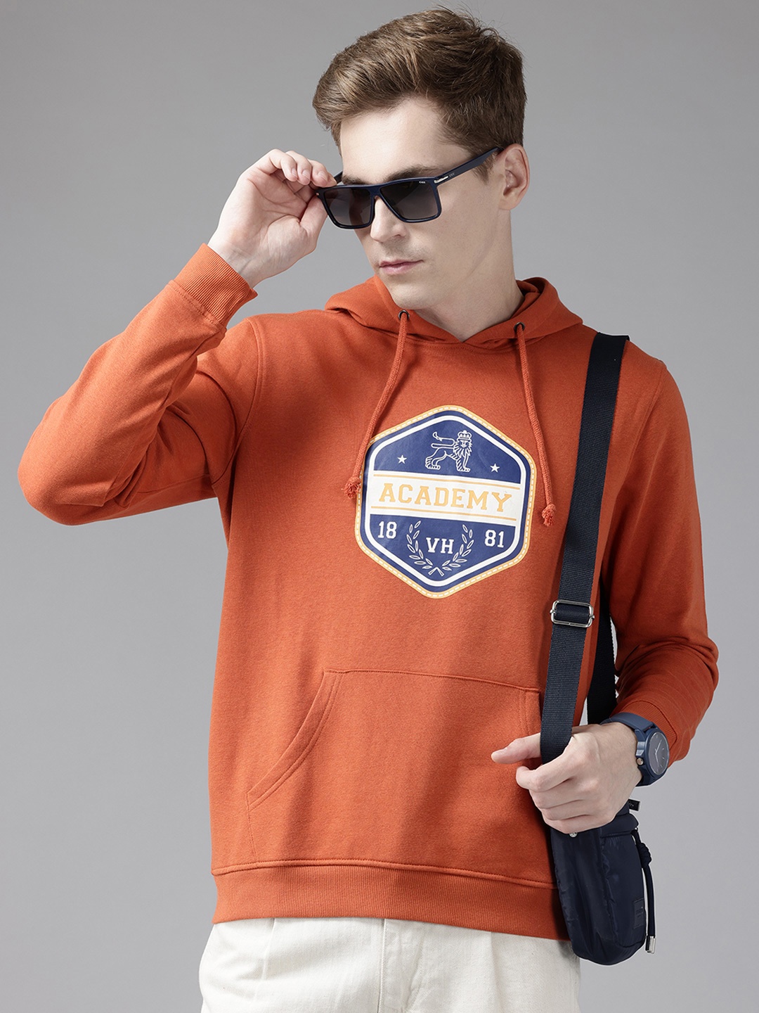 

Van Heusen Sport Printed Hooded Sweatshirt, Rust