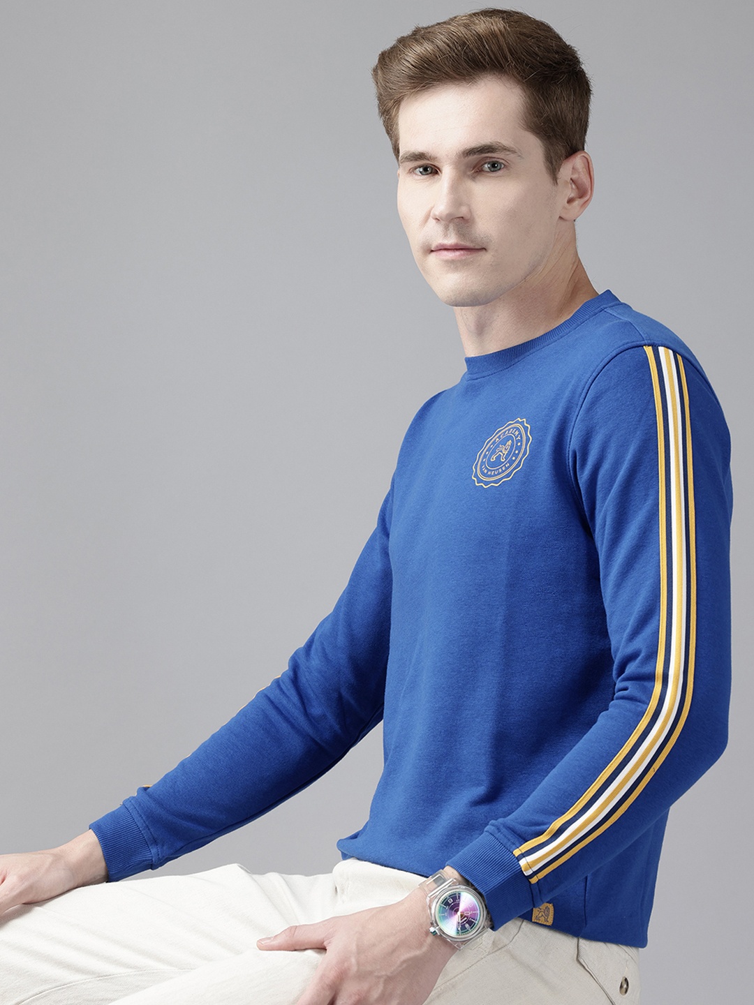 

Van Heusen Sport Men Striped Detail Sweatshirt, Blue