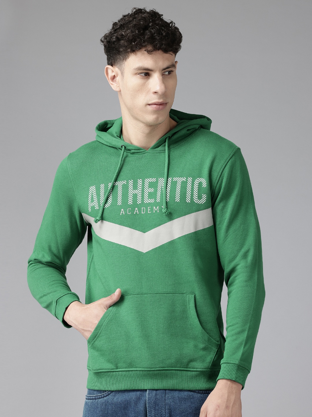 

Van Heusen Sport Men Printed Hooded Sweatshirt, Green