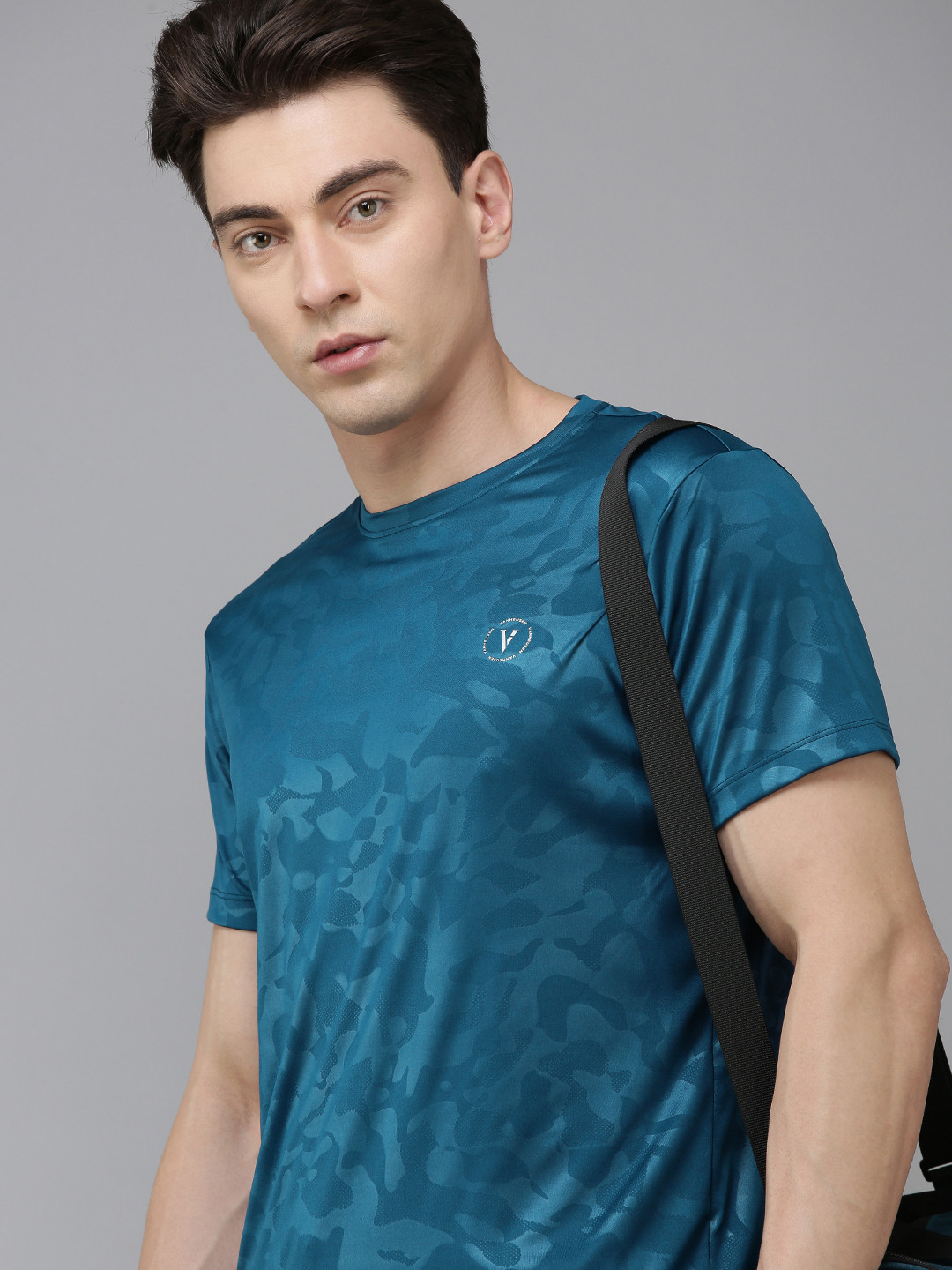 

Van Heusen Flex Men Camouflage Printed Round Neck Sports T-shirt, Blue