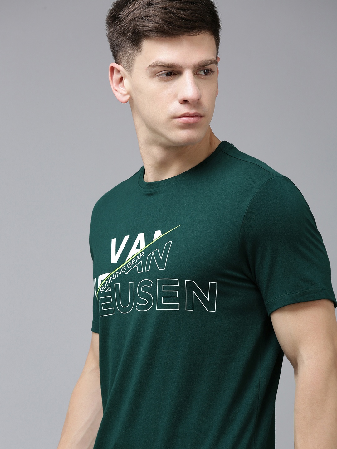 

Van Heusen Flex Brand Logo Printed Round Neck Sports T-shirt, Teal