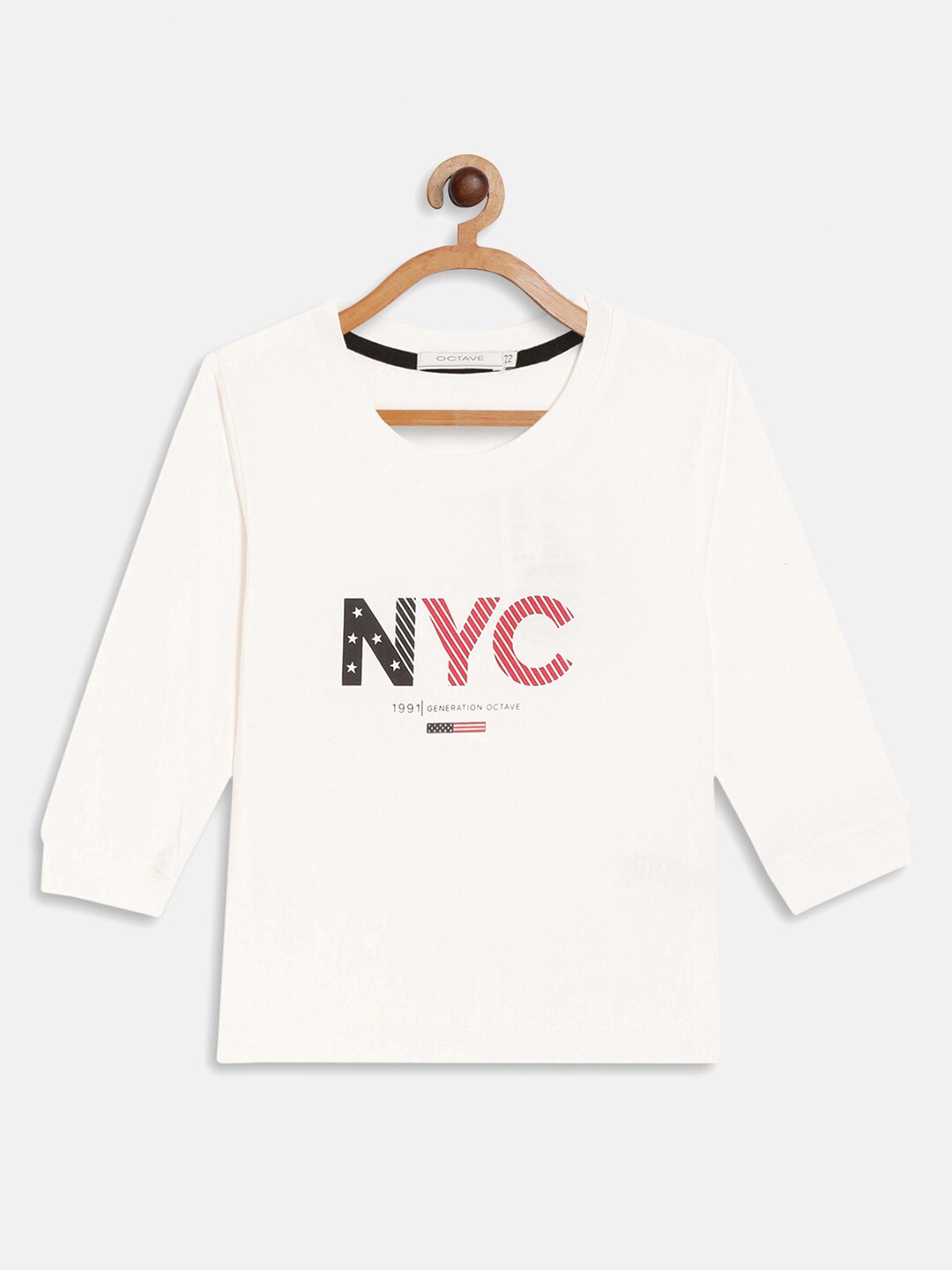 

Octave Boys White Typography Printed T-shirt
