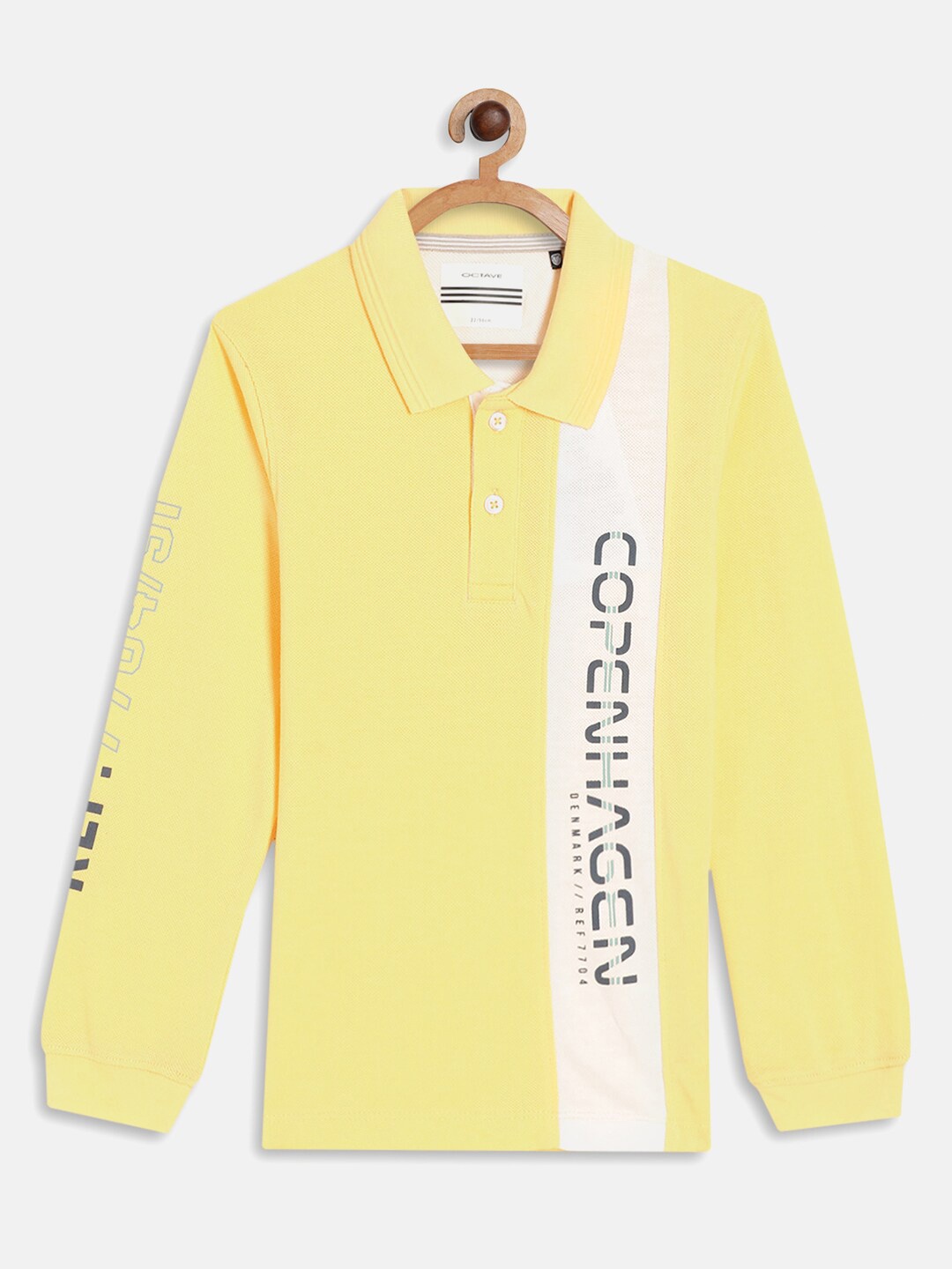 

Octave Boys Yellow Varsity Polo Collar T-shirt