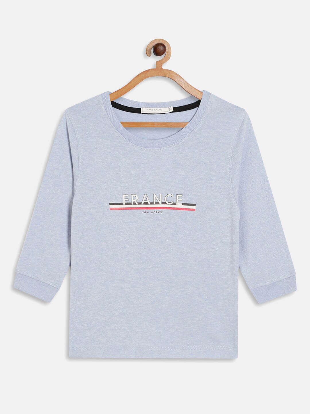 

Octave Boys Blue Solid Cotton T-shirt