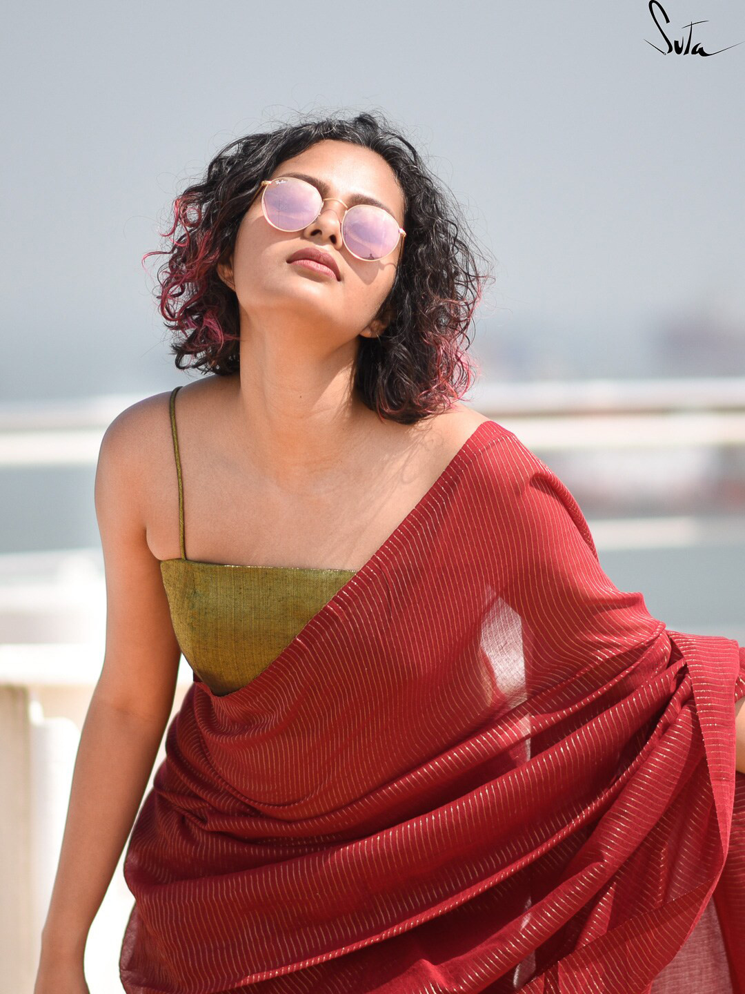 

Suta Green Solid Saree Blouse