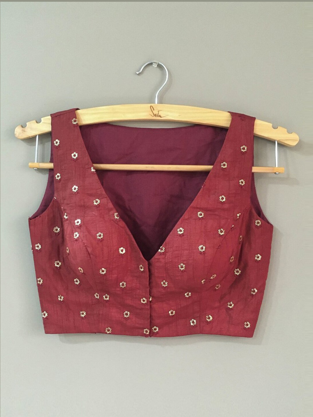

Suta Women Red Embellished Saree Blouse