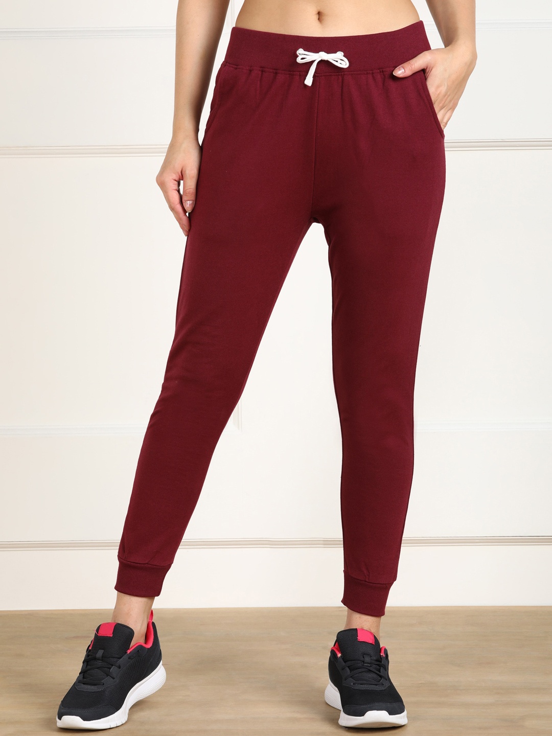 

SHARKTRIBE Women Maroon Solid Jogger