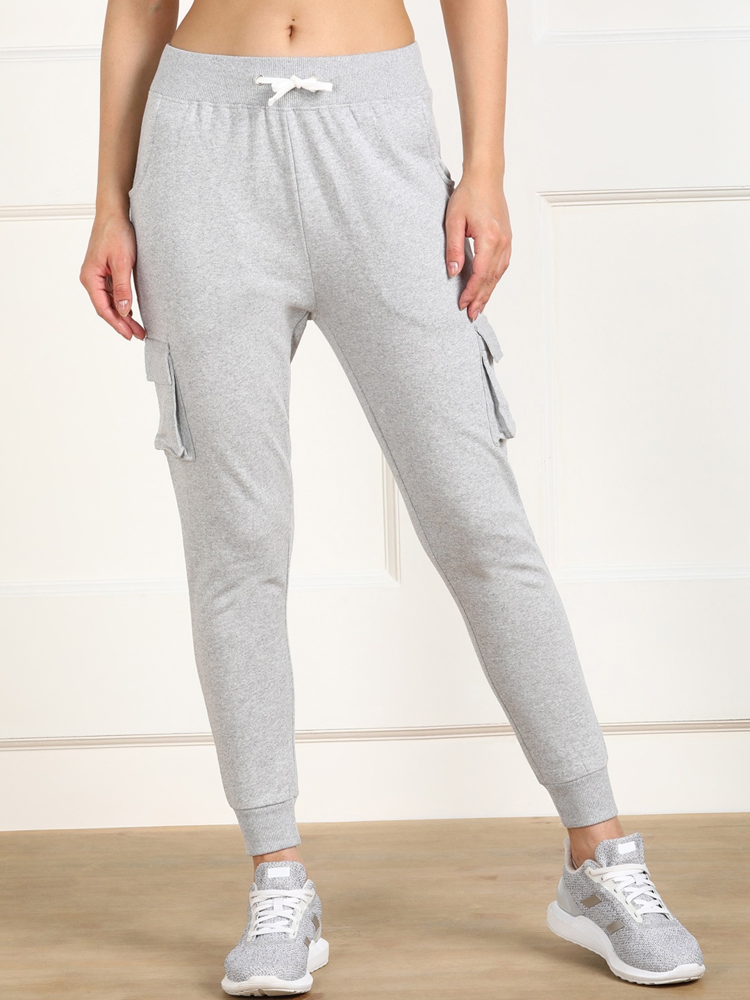 

SHARKTRIBE Women Grey Melange Solid Jogger