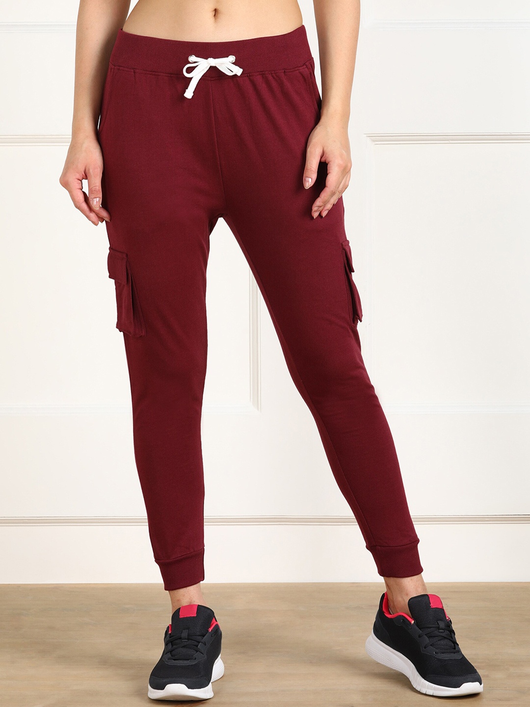 

SHARKTRIBE Women Maroon Solid Joggers