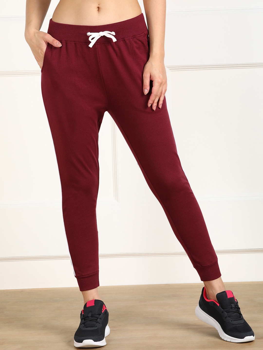 

SHARKTRIBE Women Maroon Solid Joggers