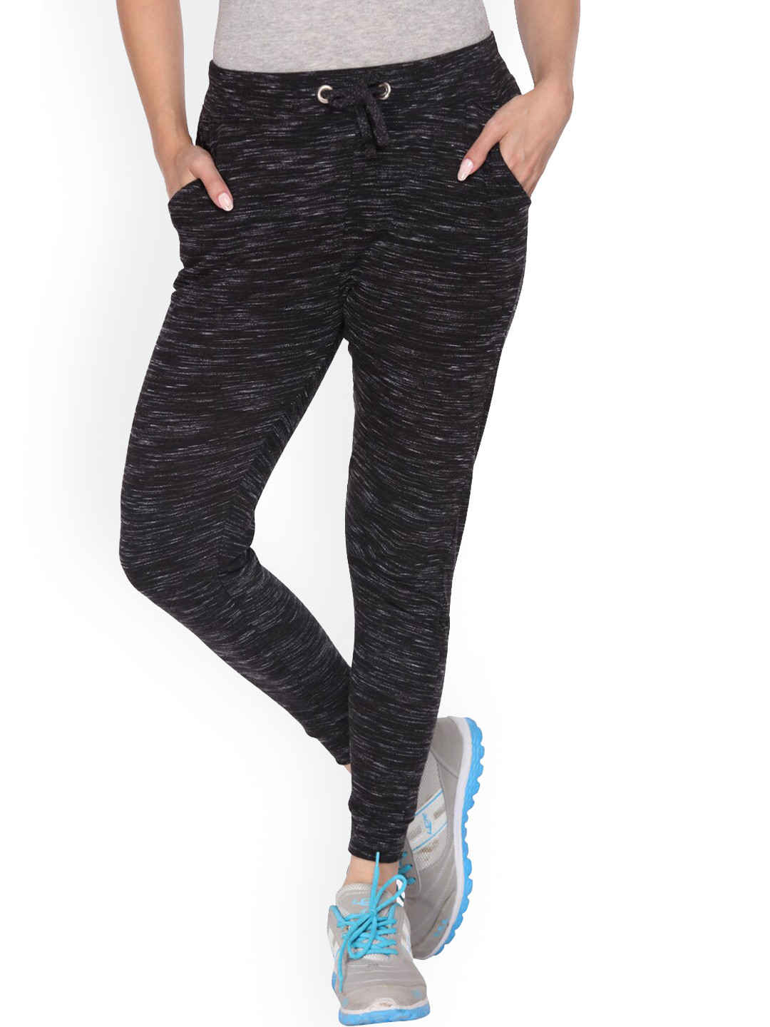 

SHARKTRIBE Women Black Self Design Jogger
