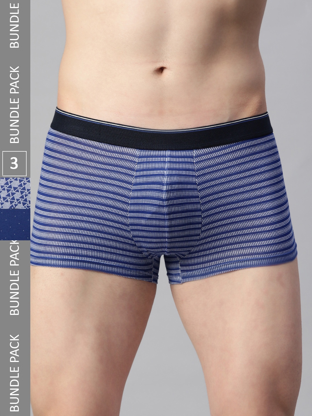 

Marks & Spencer Men Pack of 3 Printed Trunks, Blue