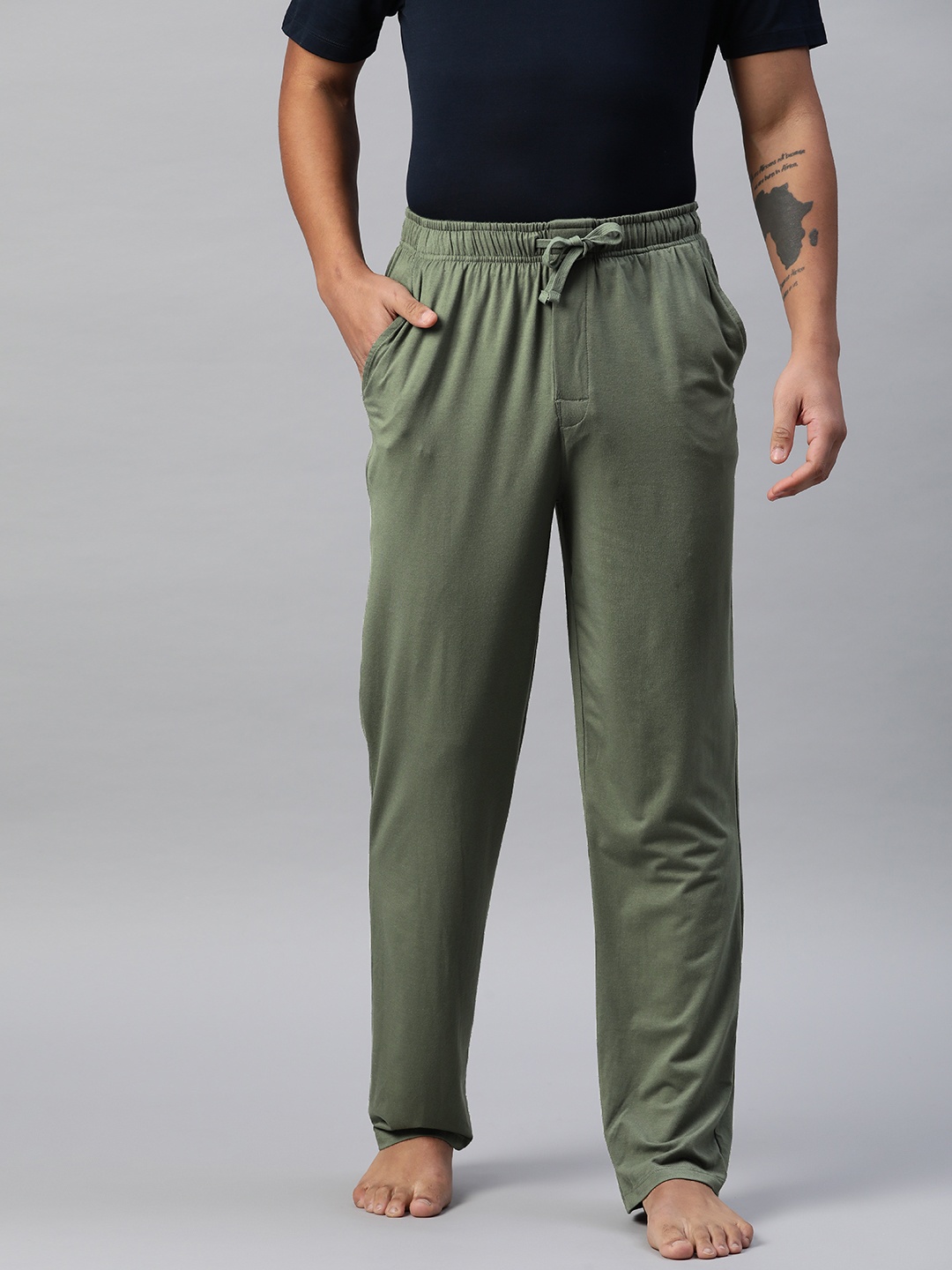 

Marks & Spencer Men Knitted Straight Lounge Pants, Olive