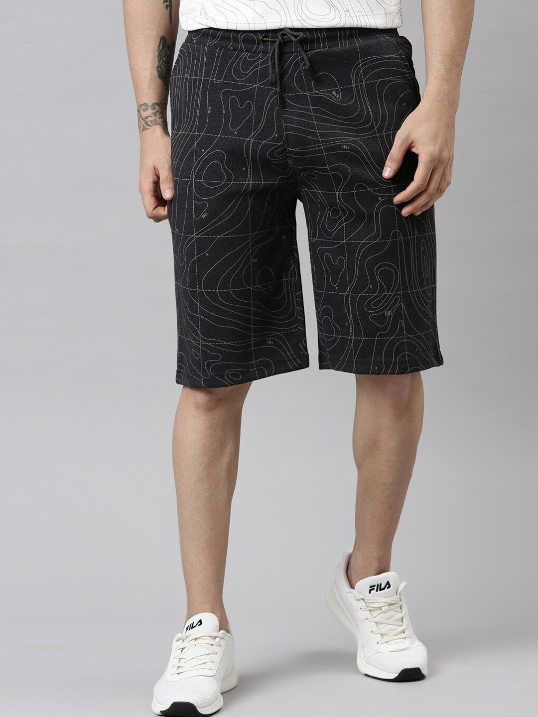 

Proline Active Men Black Printed Training or Gym Shorts