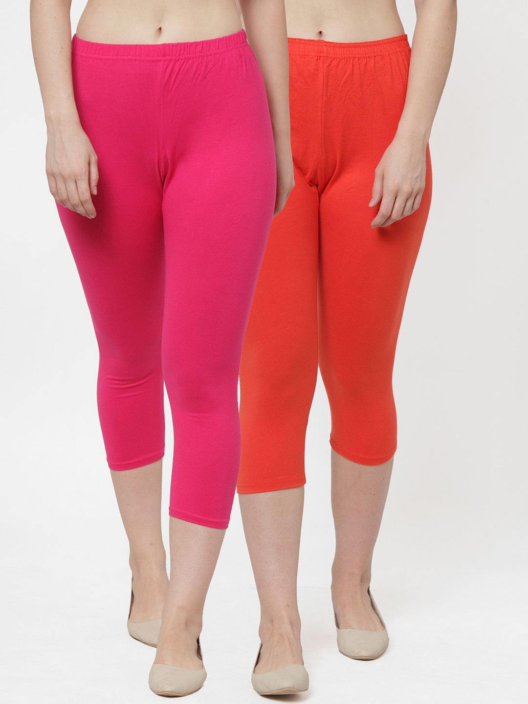 

Jinfo Women Pink & Orange Capris