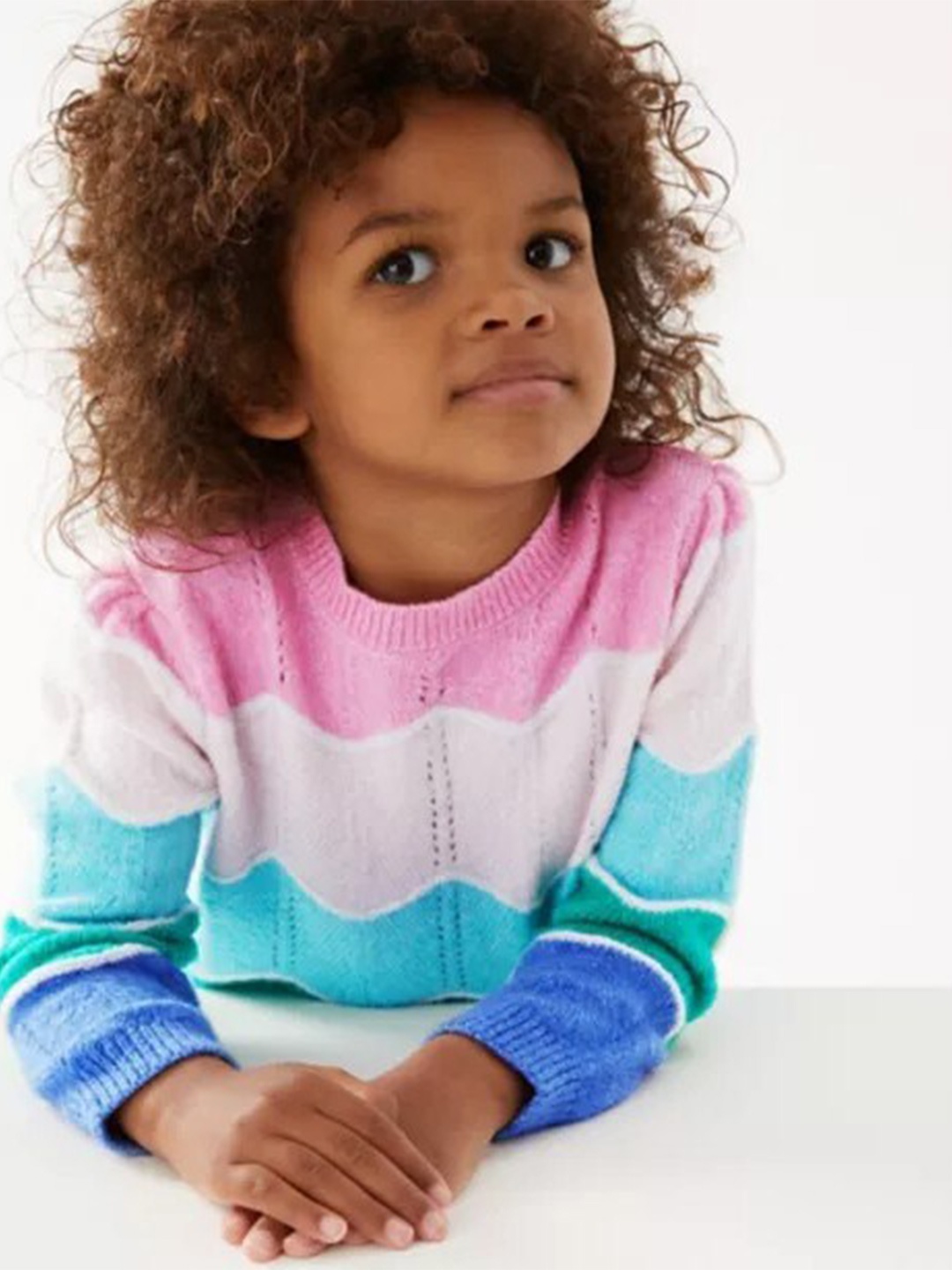 

Marks & Spencer Boys Pink & Blue Colourblocked Pullover