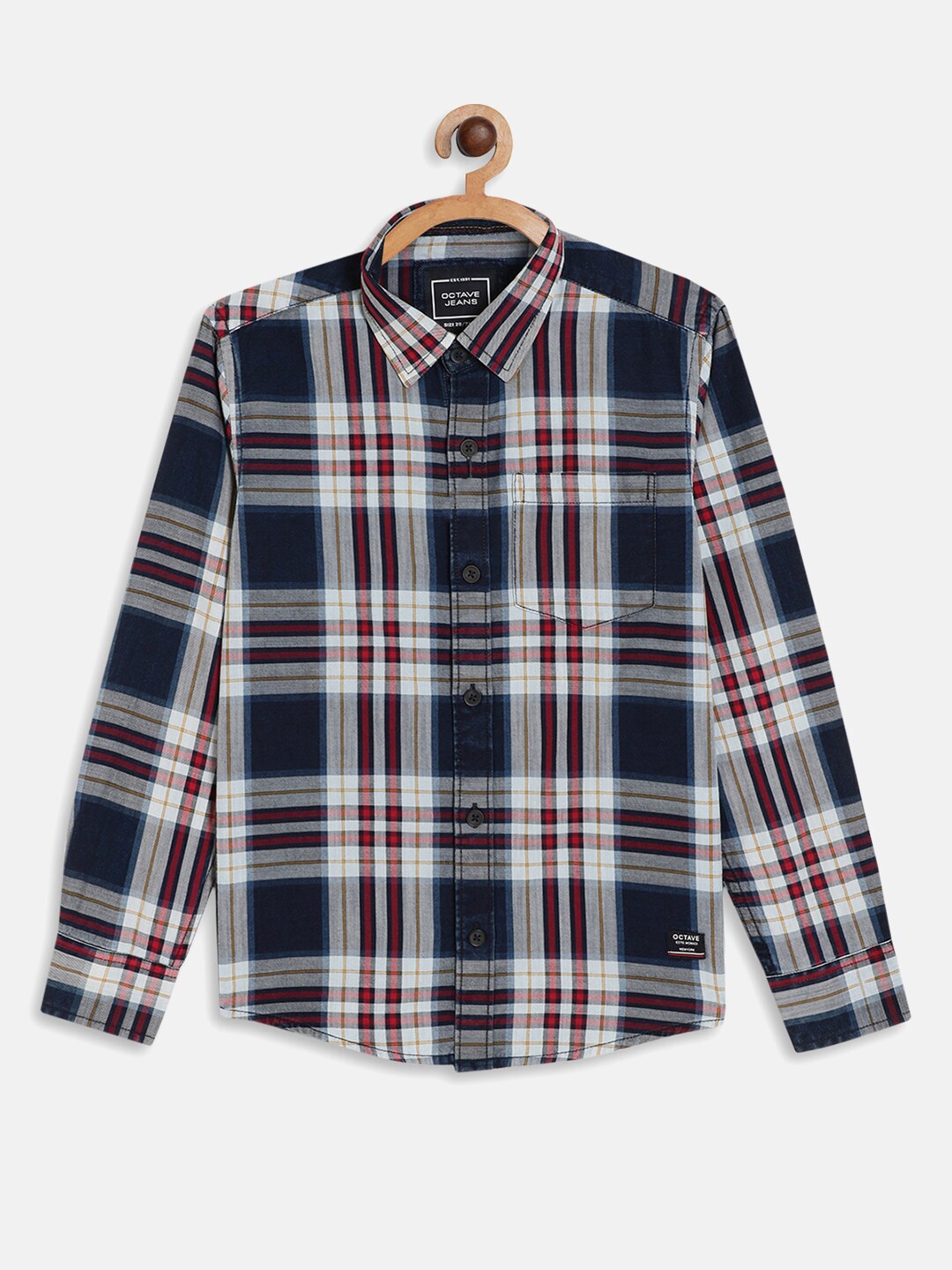 

Octave Boys Navy Blue Tartan Checks Checked Casual Shirt