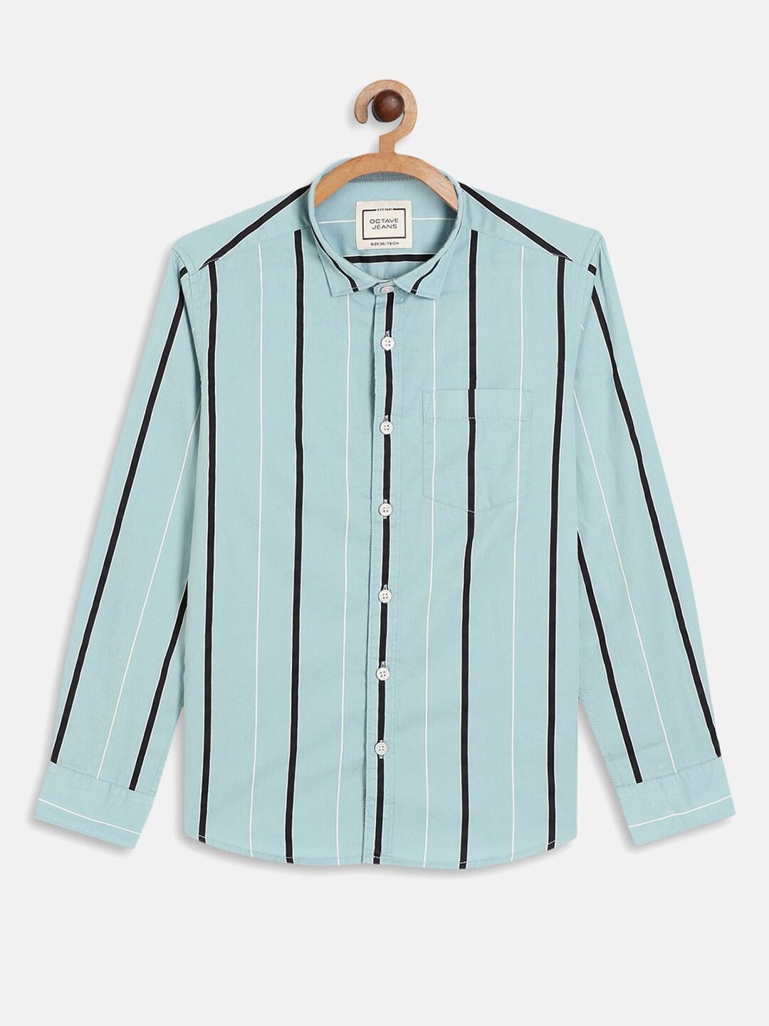 

Octave Boys Teal Striped Casual Shirt