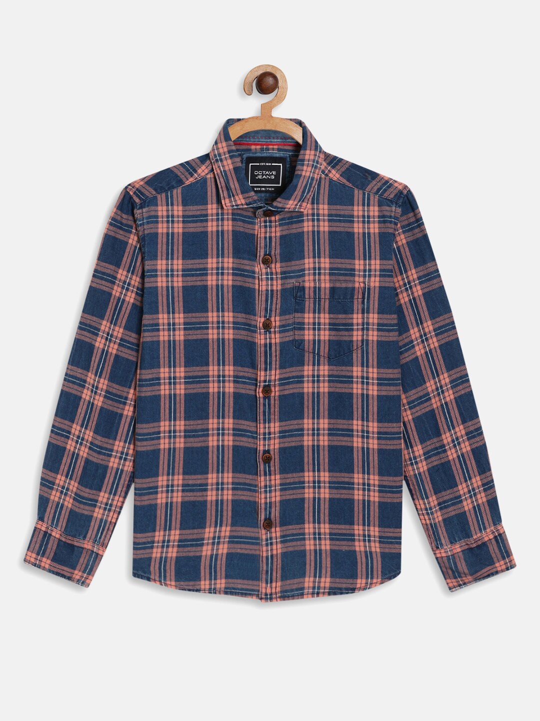 

Octave Boys Coral Tartan Checked Casual Shirt