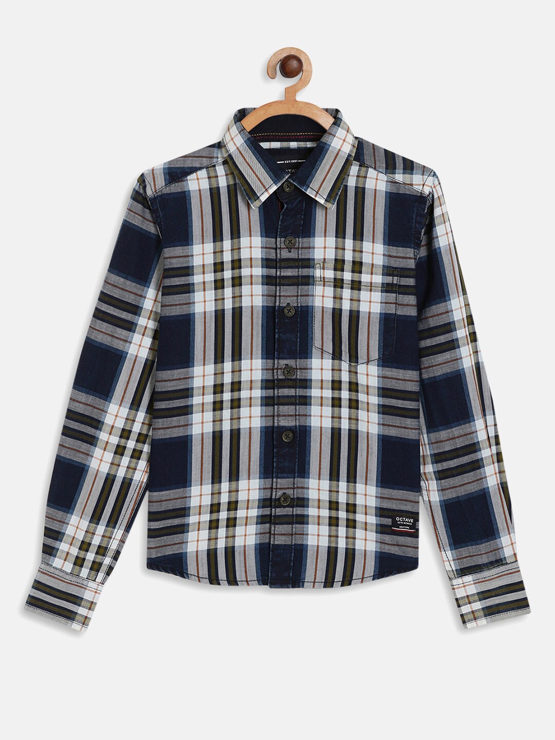 

Octave Boys White Tartan Checked Casual Shirt