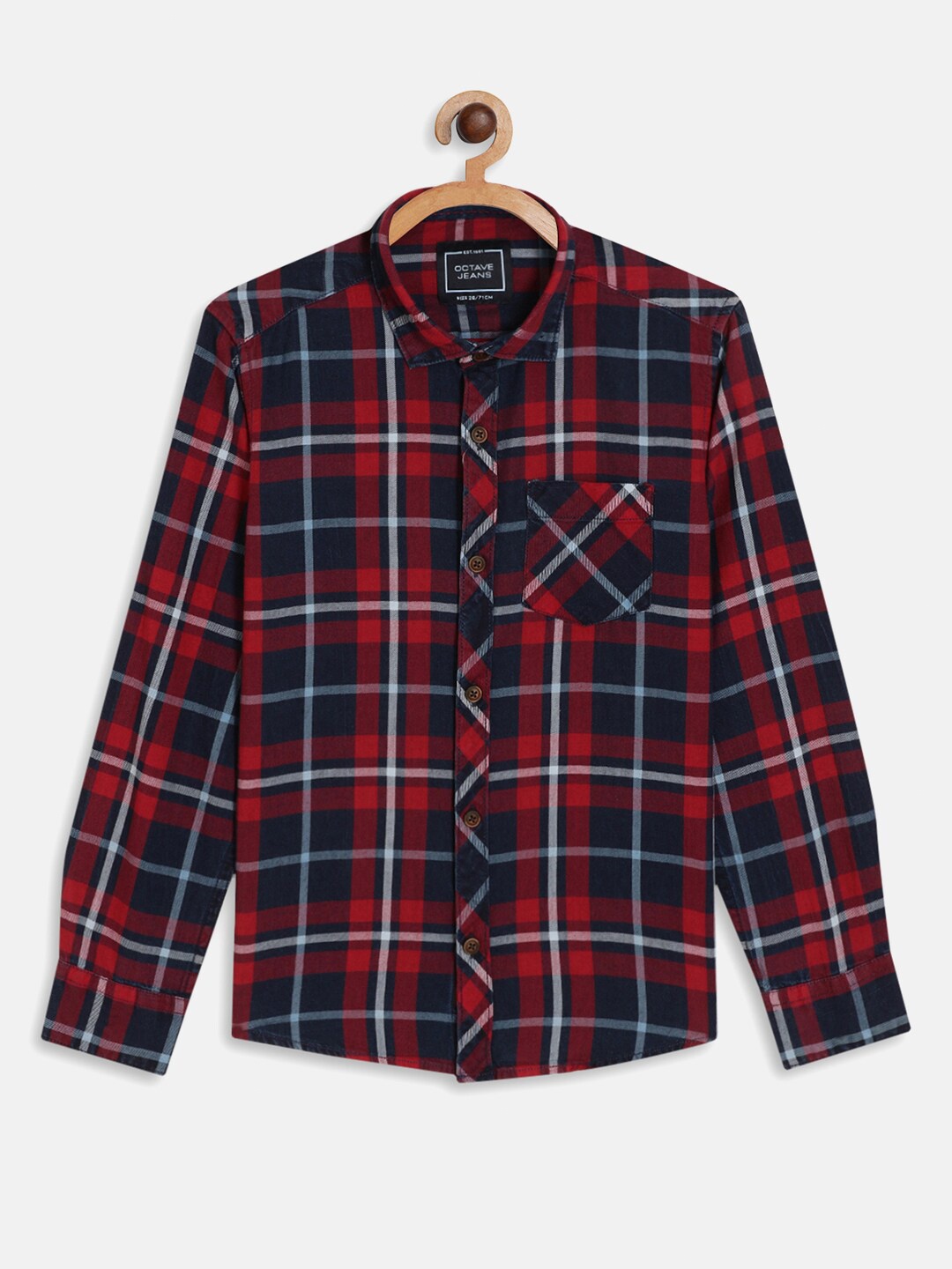 

Octave Boys Maroon Tartan Checked Casual Shirt