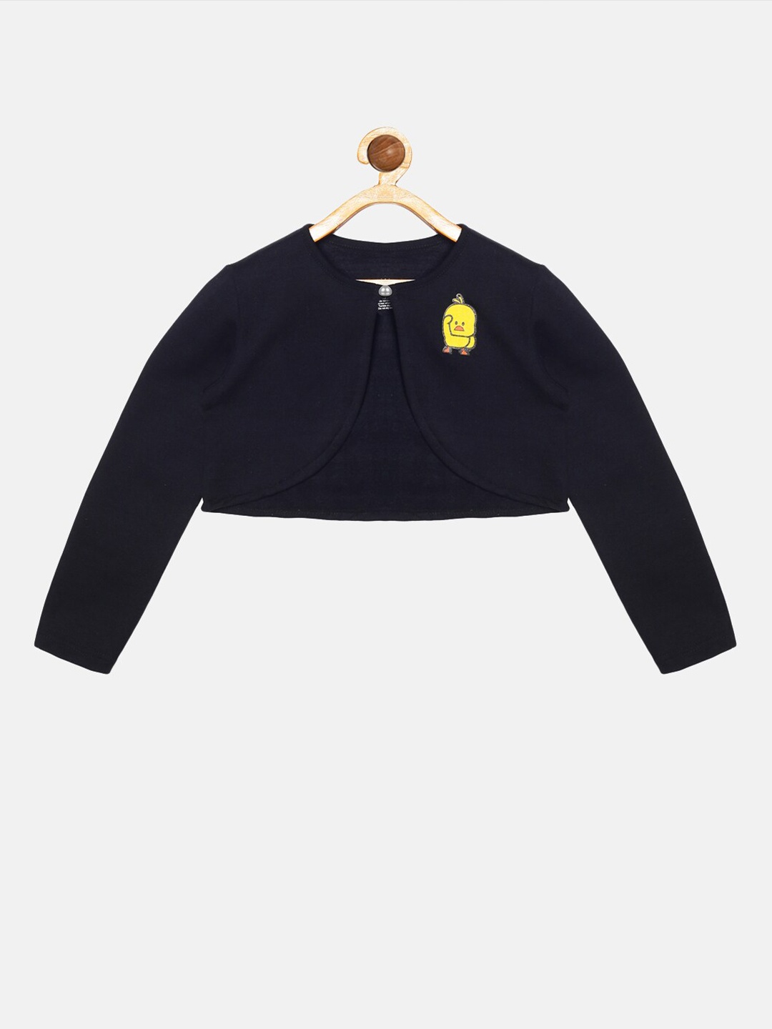 

KiddoPanti Girls Cotton Black Crop Shrug