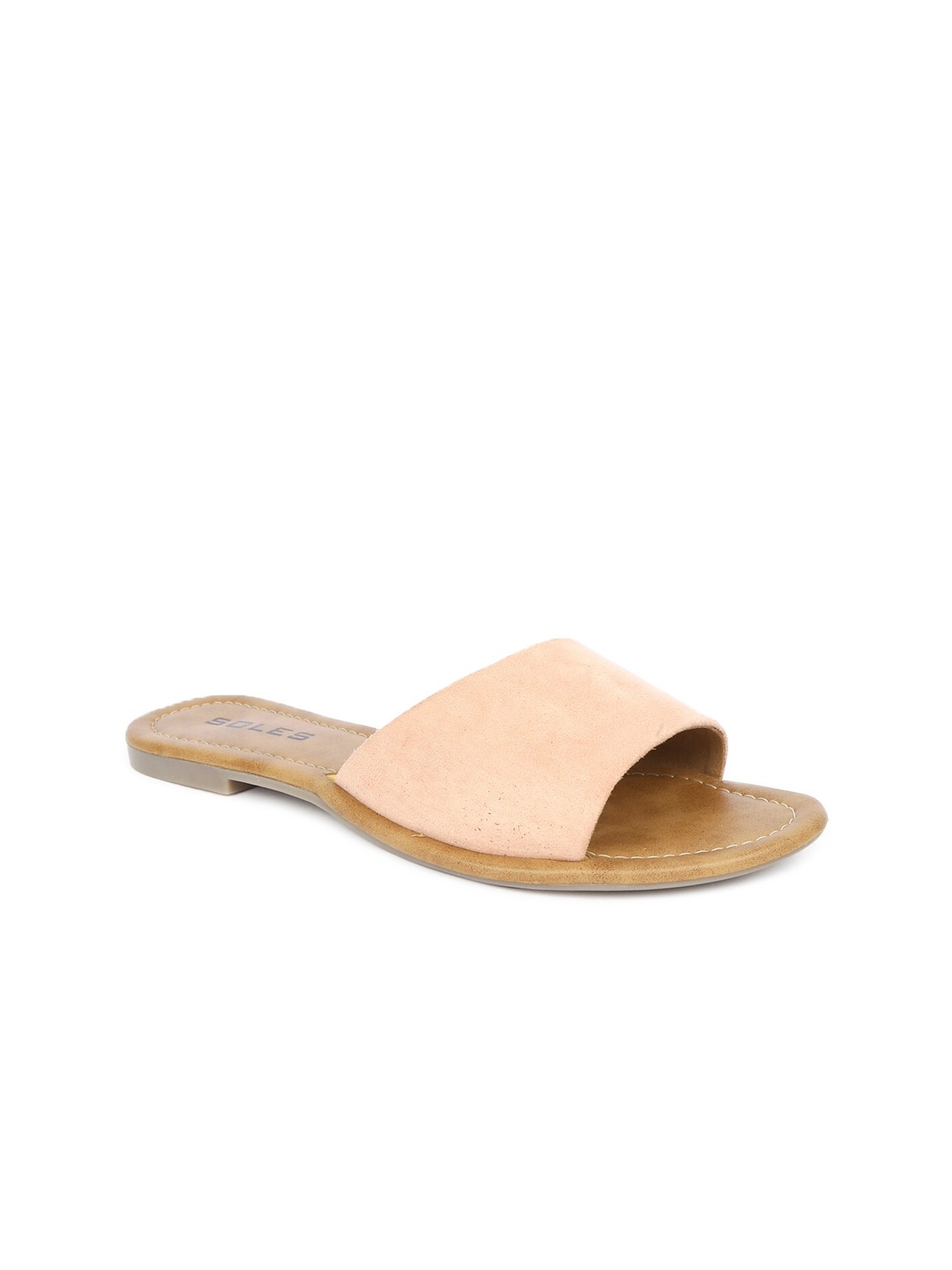 

SOLES Women Pink Solid Open Toe Flats